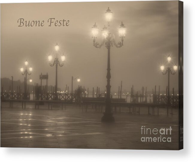 Italian Acrylic Print featuring the photograph Buone Feste with Venice Lights by Prints of Italy