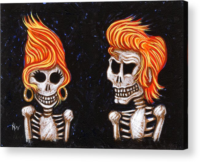 Burning Acrylic Print featuring the painting Burnin' Love 4 Ever by Holly Wood