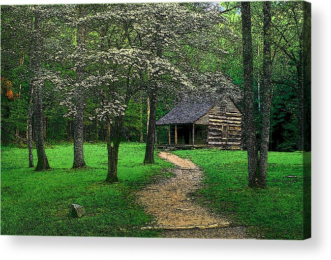 Cades Cove Acrylic Print featuring the photograph Cabin In Cades Cove by Rodney Lee Williams