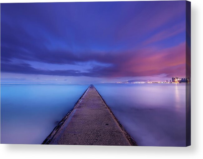 Tranquility Acrylic Print featuring the photograph Calm Before The Tourists - Waikiki by Image Provided By Duane Walker