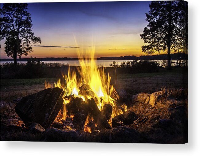 Fire Acrylic Print featuring the photograph Campfire by Paul Gretes