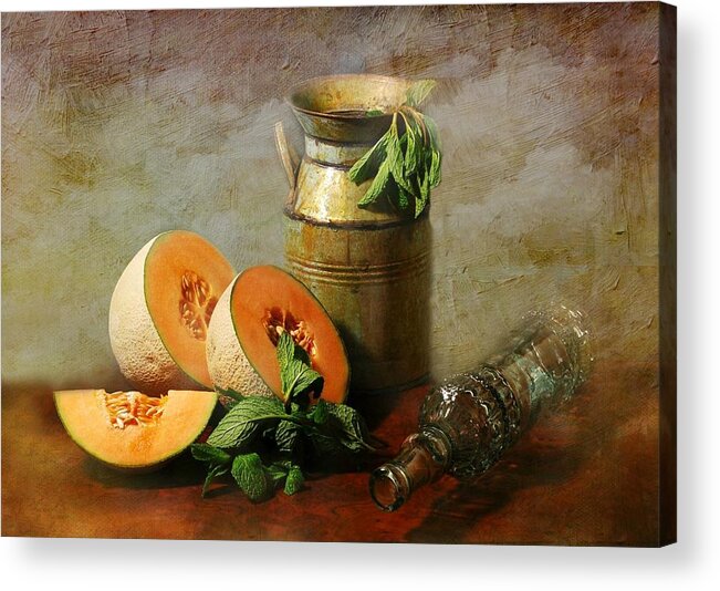 Still Life Acrylic Print featuring the photograph Cantaloupe by Diana Angstadt