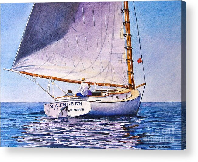 Sail Acrylic Print featuring the painting Cape Cod Catboat by Karol Wyckoff