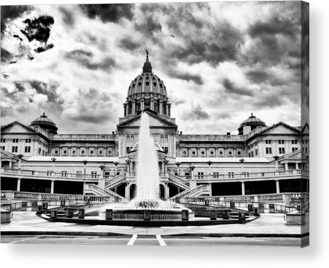 Dir-epa-0002-b Acrylic Print featuring the photograph Pa. Capital back plaza in Infrared by Paul W Faust - Impressions of Light