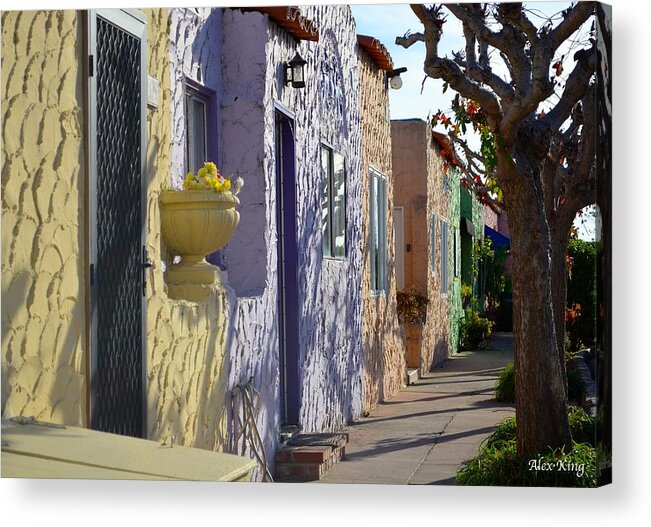 Colored Homes Acrylic Print featuring the photograph Capitola Beach Homes by Alex King