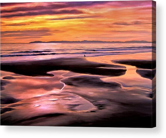 Low Tide Acrylic Print featuring the painting Catalina Sunset by Michael Pickett