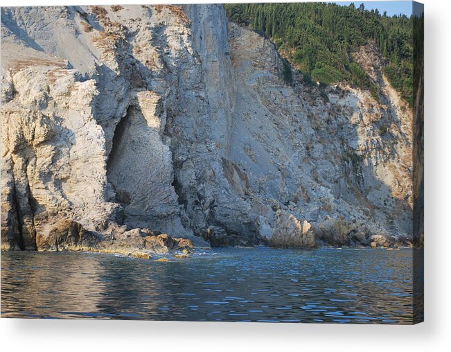 Cave By The Sea Acrylic Print featuring the photograph Cave by the Sea by George Katechis