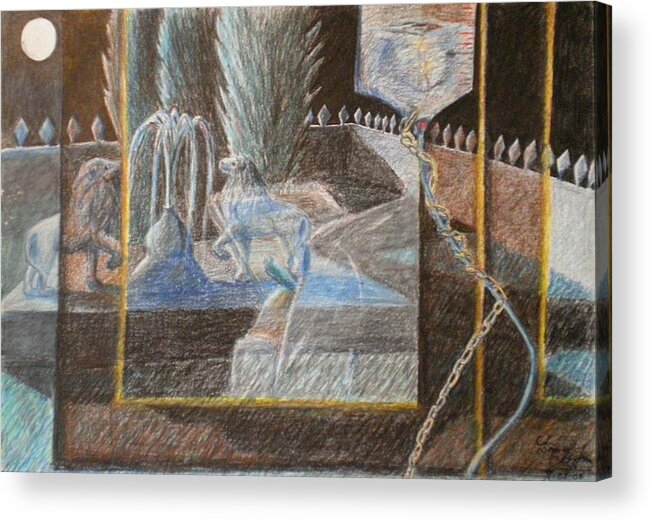 Statues Acrylic Print featuring the painting Chained To Life by Nieve Andrea 