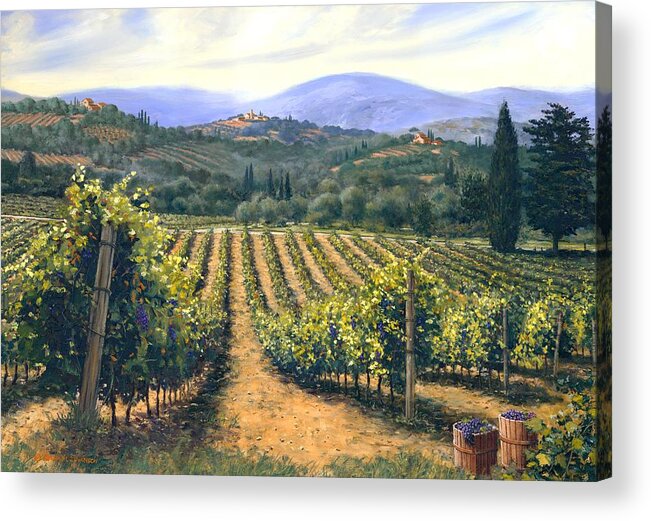 Chianti Vines Acrylic Print featuring the painting Chianti Vines by Michael Swanson