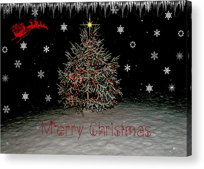 Greeting Card Acrylic Print featuring the photograph Christmas Snow by Cathy Kovarik