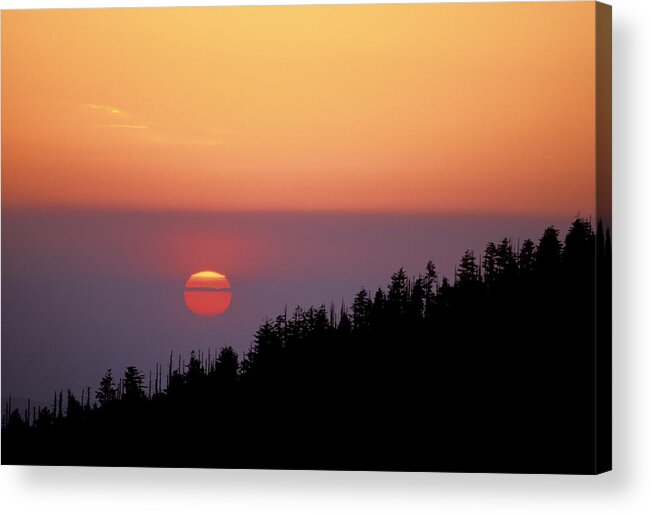 Clingmans Dome Acrylic Print featuring the photograph Clingman's Dome Sunset 02 by Jim Dollar