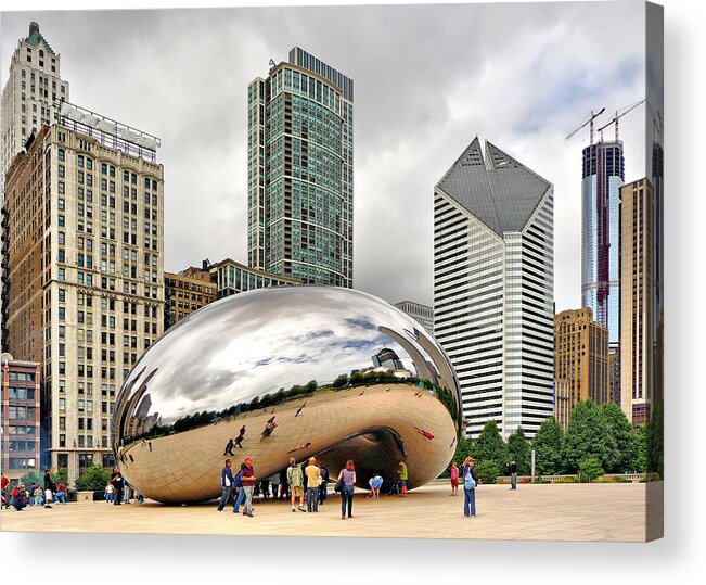 Cloud Gate Acrylic Print featuring the photograph Cloud Gate in Chicago by Mitchell R Grosky