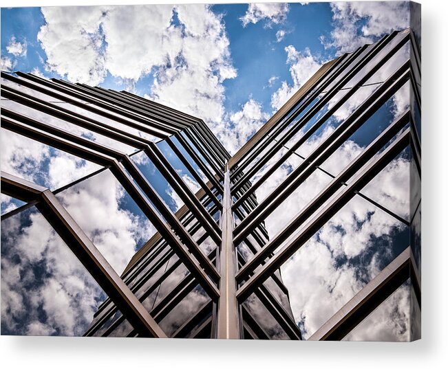 Canton Michigan Usa Acrylic Print featuring the photograph Cloudy Building by Onyonet Photo studios