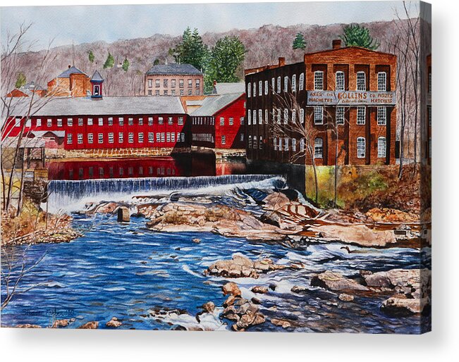 Landscape Acrylic Print featuring the painting Collinsville Axe Factory by Sharon Farber