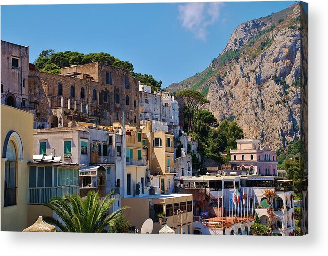 Capri Acrylic Print featuring the photograph Colorful houses in Capri by Dany Lison
