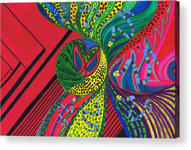 Abstract Acrylic Print featuring the drawing Coming Home by Strangefire Art    Scylla Liscombe