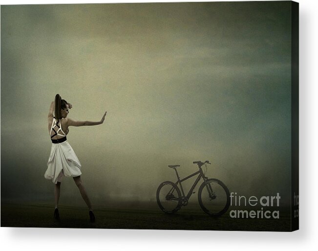  Acrylic Print featuring the pyrography Conqueror Of The Bike by Evgeniy Lankin