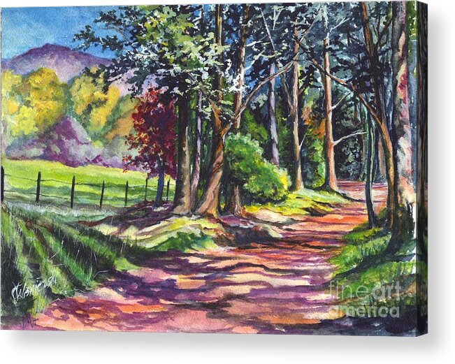 Autumn Acrylic Print featuring the painting Country Lane by Carol Wisniewski