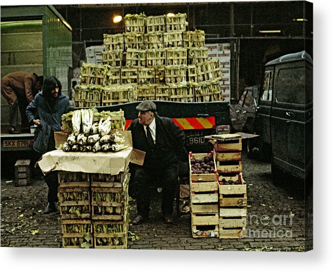 Market Acrylic Print featuring the photograph Covent Garden Market 1973 by David Davies