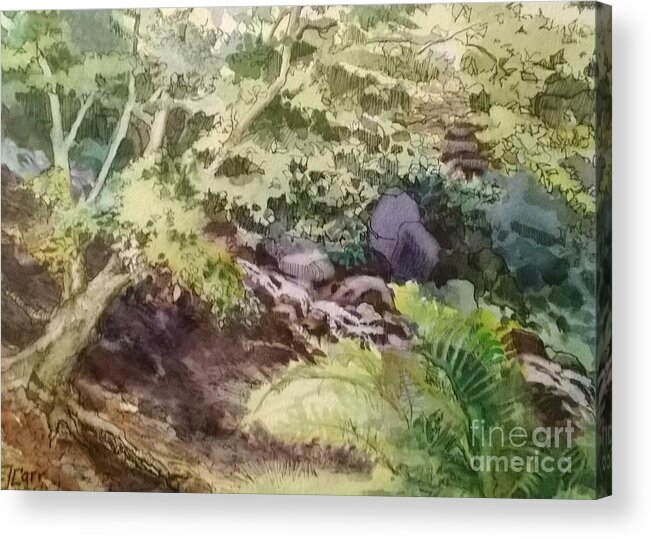 Garden Acrylic Print featuring the painting Creekside Smith Gilbert Gardens by Elizabeth Carr