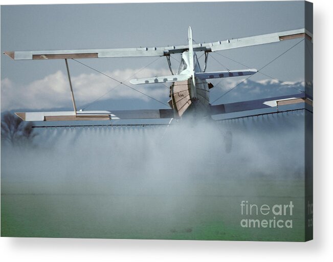 Agriculture Acrylic Print featuring the photograph Crop Duster Applying Fertilizer by Ron Sanford