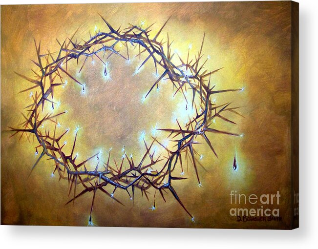 Crown Of Thorns Acrylic Print featuring the painting Crown Jewels by Deborah Smith