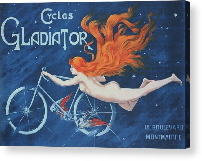 Bicycle Acrylic Print featuring the painting Cycle Gladiator by Roger Cummiskey