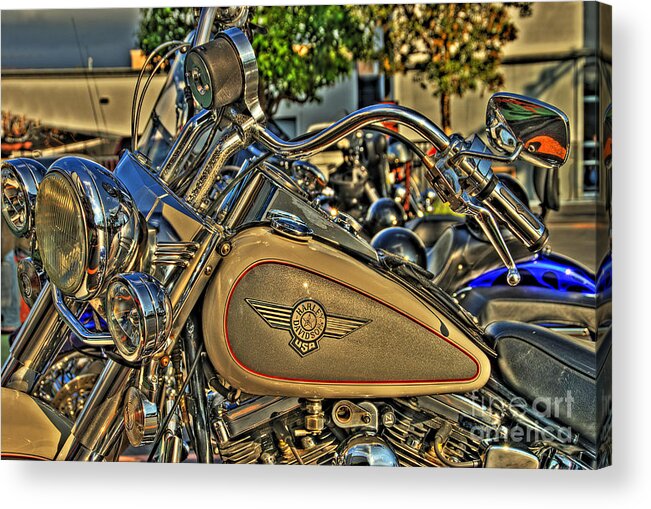 Harley Davidson Acrylic Print featuring the photograph Darrell's Heritage by Shaw Photography - PDA Private Collection