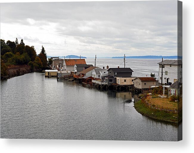 Fall Acrylic Print featuring the photograph Day Island Bridge View 1 by Anthony Baatz