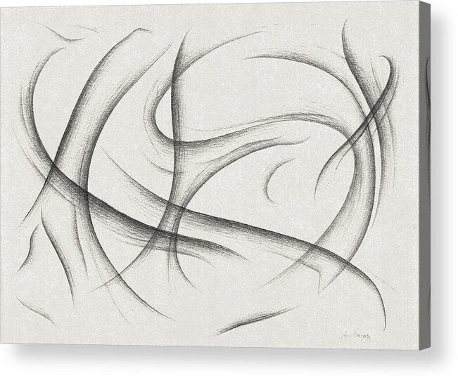 Abstract Acrylic Print featuring the drawing Developing Love by Michael Morgan