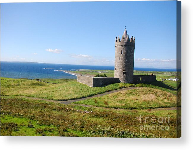 Doolin Acrylic Print featuring the photograph Doonagore Castle - Doolin by Joe Cashin