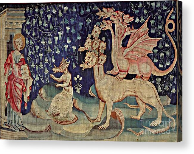 Religion Acrylic Print featuring the photograph Dragons Vomiting Frogs, Apocalypse by Photo Researchers