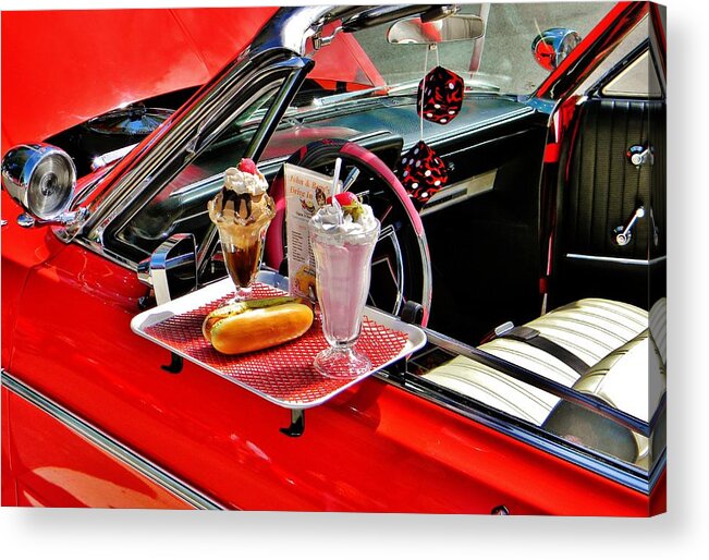 Drive-in Diner Acrylic Print featuring the photograph Drive-In Diner by Jean Goodwin Brooks