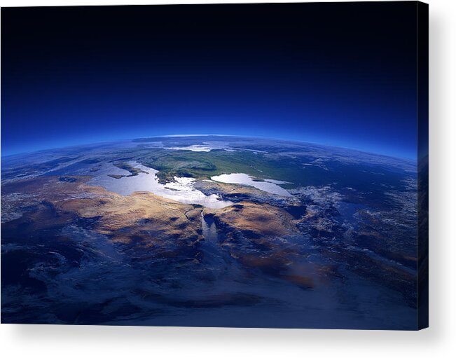 Earth Acrylic Print featuring the photograph Earth - Mediterranean Countries by Johan Swanepoel