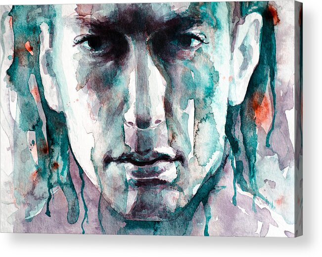 Eminem Acrylic Print featuring the painting Eminem 3 by Laur Iduc