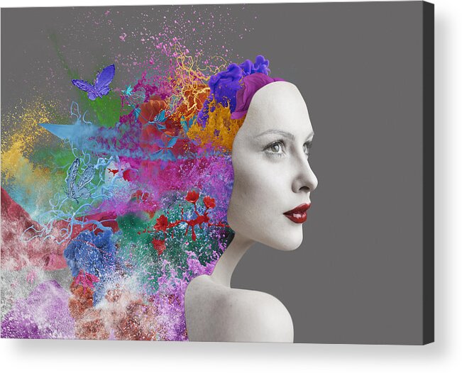 Material Acrylic Print featuring the photograph Emotions Inside Human by Vizerskaya