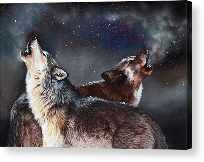 Wolf Acrylic Print featuring the painting Enduring Spirit by Peter Williams