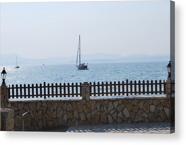 Seascape Acrylic Print featuring the photograph erikousa Beach 1 #2 by George Katechis