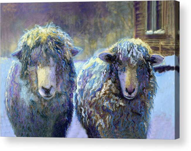 Sheep Acrylic Print featuring the painting Ewe and Me 2 by Cindy McIntyre