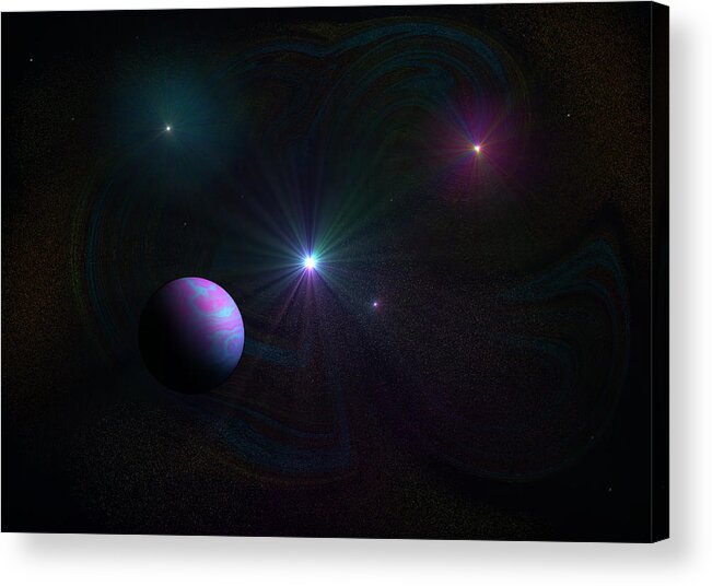 Digital Art Acrylic Print featuring the digital art Expanding Universe by Ricky Haug