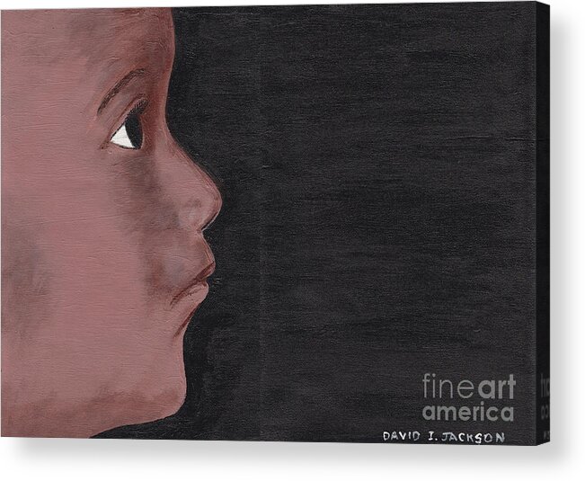 Children. Child Acrylic Print featuring the painting Eyes of Wonder by David Jackson