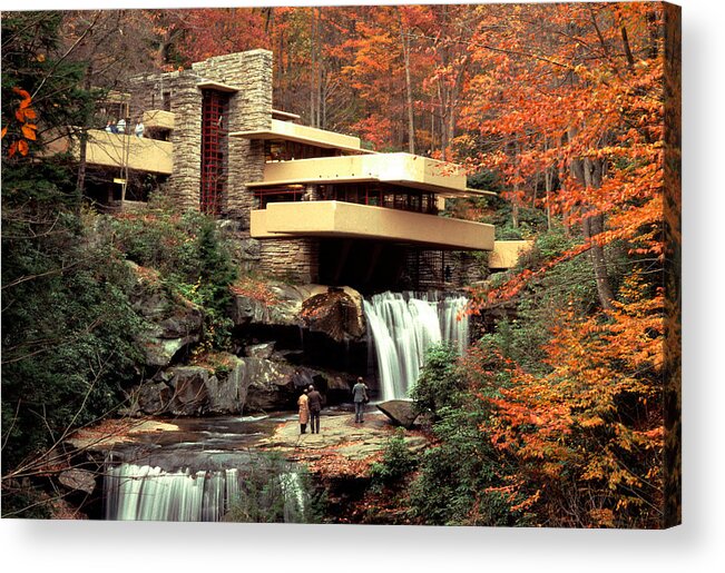 Allegheny Mountains Acrylic Print featuring the photograph Fallingwater House At Bear Run by Theodore Clutter