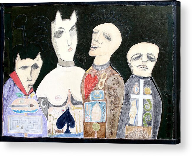 Human Figure Acrylic Print featuring the painting Family Four by Michael Sharber
