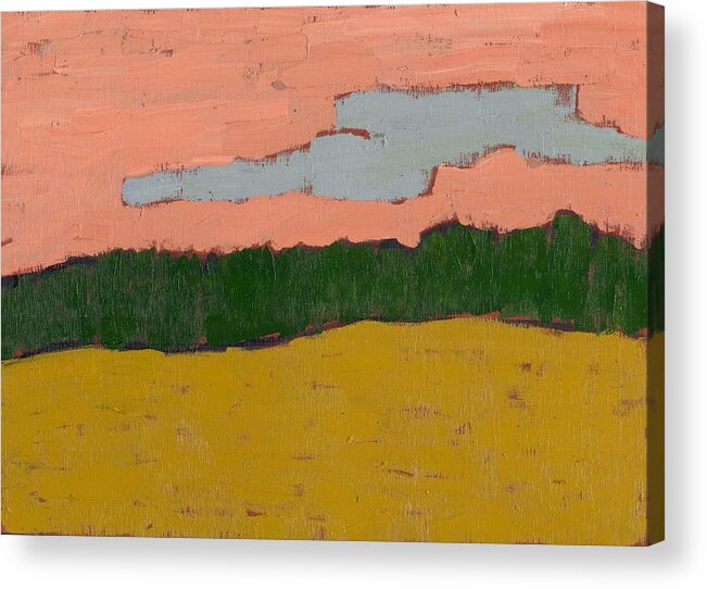 Field Acrylic Print featuring the painting Field at Sunset by David Dossett