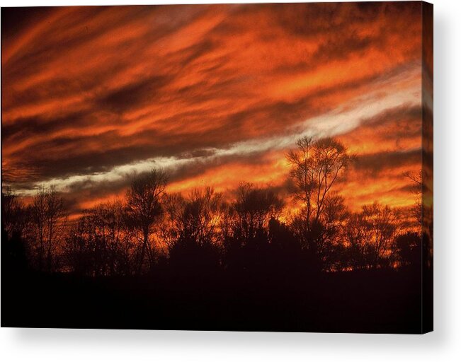 Sunsets Acrylic Print featuring the photograph Fiery Sky by Rodney Lee Williams