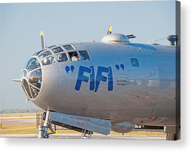 Fifi Acrylic Print featuring the photograph FIFI - Nose Art by John Black