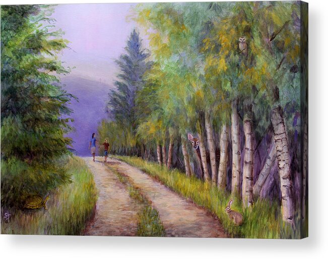 Landscape Acrylic Print featuring the painting Finding Jesus #2 by Susan Jenkins