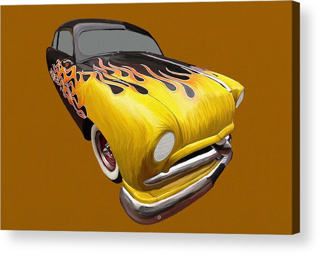 Flame Acrylic Print featuring the painting Flame Car by Prince Andre Faubert