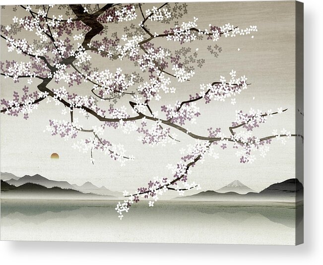 Asian Culture Acrylic Print featuring the photograph Flower Blossom In Asian Landscape by Ikon Ikon Images