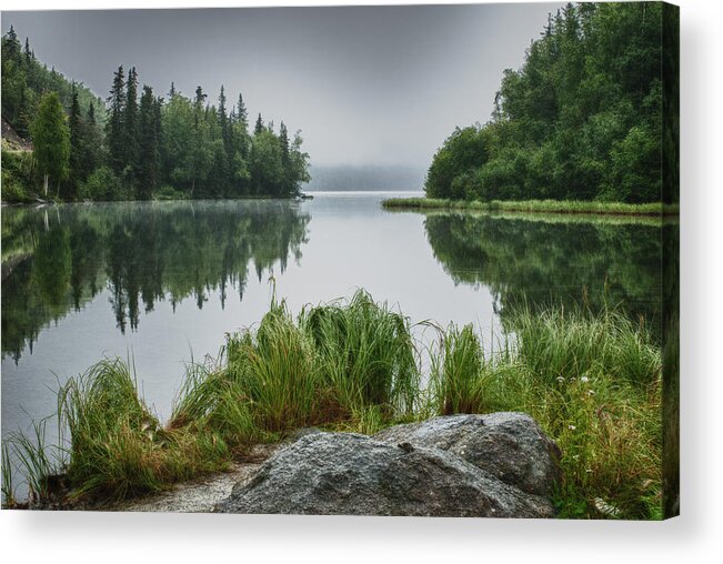 Crystal Yingling Acrylic Print featuring the photograph Foggy Morn by Ghostwinds Photography